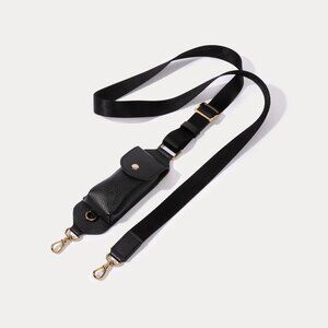 Bandolier Lana Key Fob Pocket Crossbody Strap Only in Black/Gold